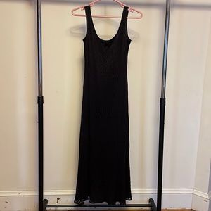 Vintage Crochet Maxi Black Dress